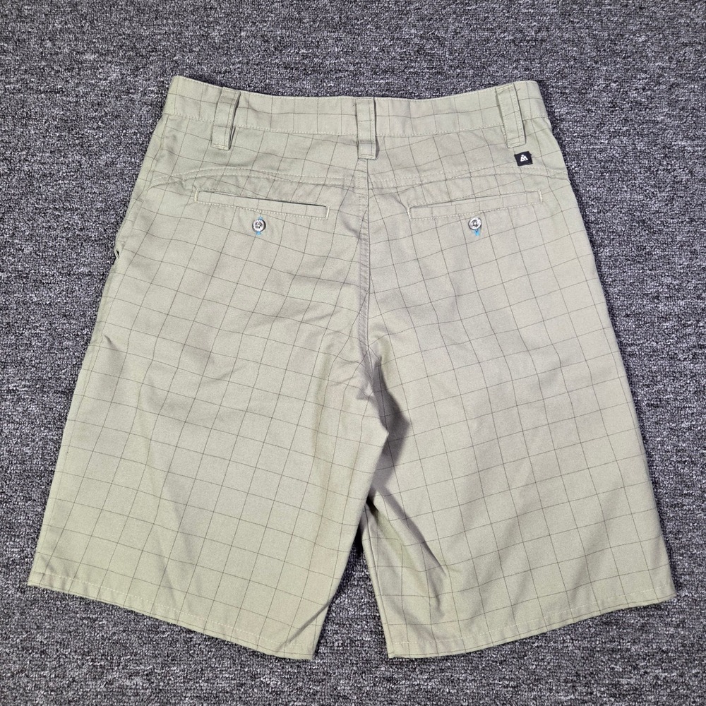 Matix Jerobi Shorts Mens 28 Olive Green Grid Pattern Skateboarding Streetwear - Picture 6 of 7